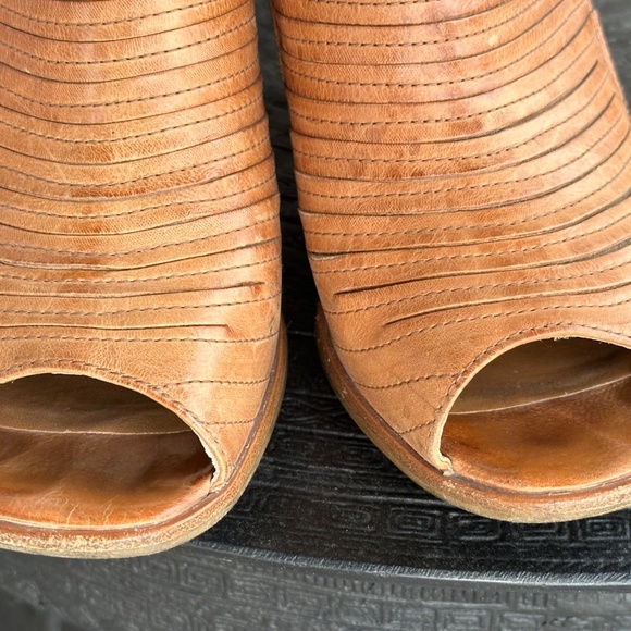 Paul Green Cayanne Leather Peep Toe Sandal Bootie Nougat Leather US Size 7.5 - Picture 6 of 7